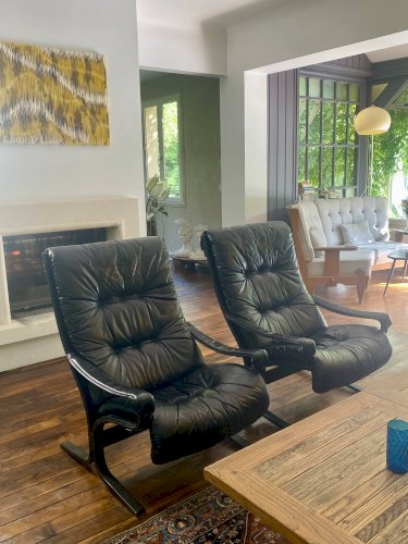 Paire de fauteuils vintage Westnofa Siesta par Ingmar Relling 1960.