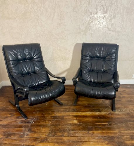 Paire de fauteuils vintage Westnofa Siesta par Ingmar Relling 1960.