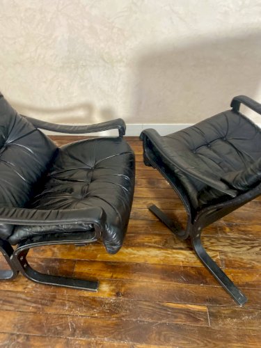 Paire de fauteuils vintage Westnofa Siesta par Ingmar Relling 1960.