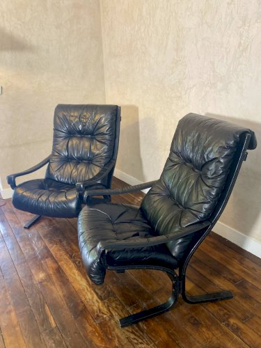 Paire de fauteuils vintage Westnofa Siesta par Ingmar Relling 1960.