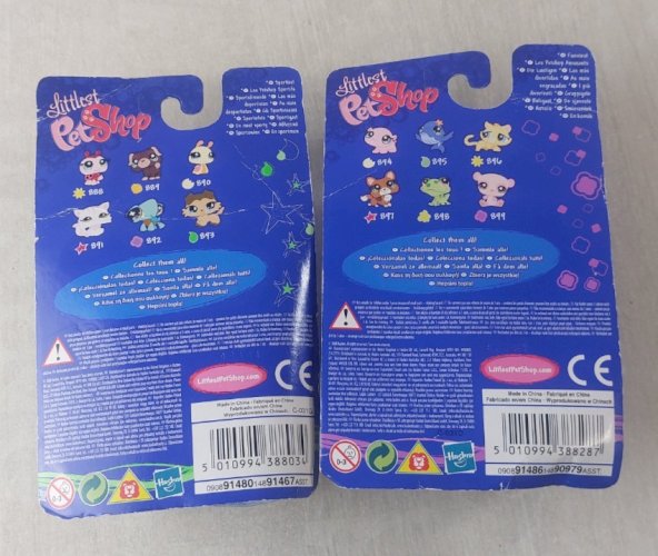 Paire de figurines Littlest Petshop, chien Colley + Panda, 893 + 899, Hasbro ^