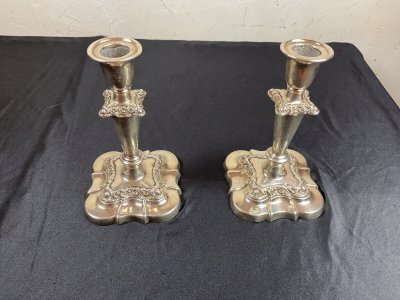 PAIR OF CANDLESTICKS XIX CENTURY - hallmark to be identified