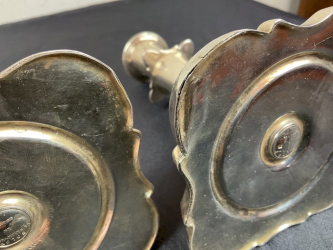 PAIRE DE FLAMBEAUX  BOUGEOIRS XIX SIECLE -poinçon à identifier