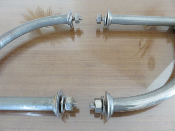 PAIRE DE GRANDES POIGNEES DE PORTE DE MAGASIN ART DECO EN BRONZE NICKELE 1920 30