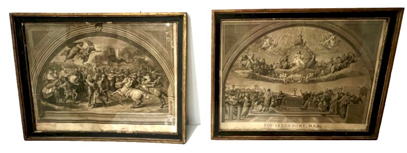 Paire de gravure encadrées sous verre XIX siècle