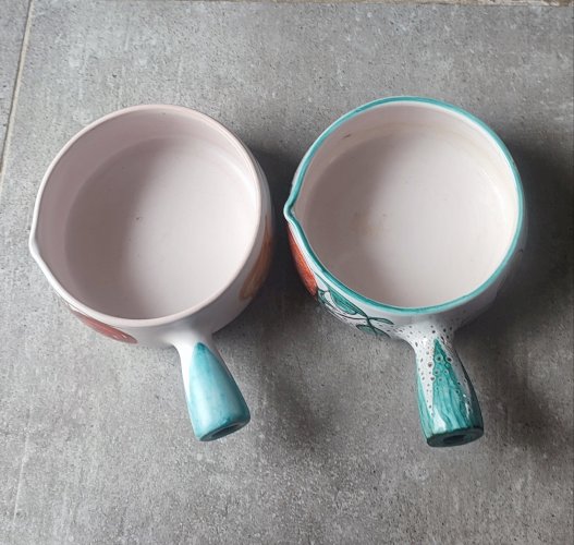 Paire de gros Poêlons en céramique Vallauris