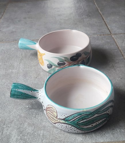 Paire de gros Poêlons en céramique Vallauris