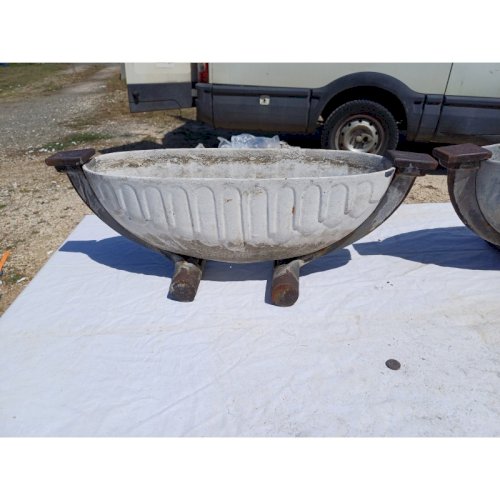 Paire de Jardinières Art déco Fonte émaillée