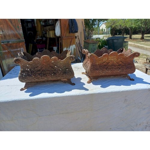 Paire de Jardinières en Fonte 1900 de Charleville - Mézières Style Rocaille