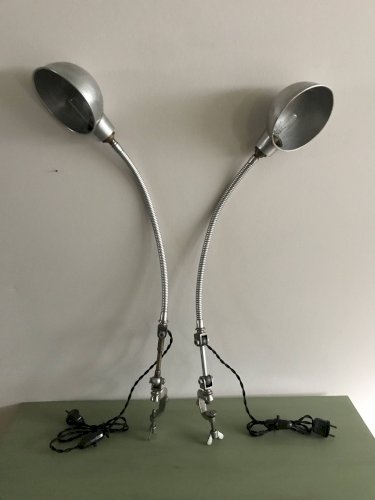 Paire de lampes datelier années 30