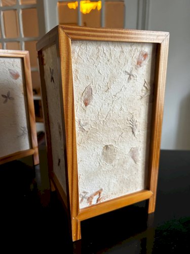 Paire de lampes en fleurs séchées, 1970