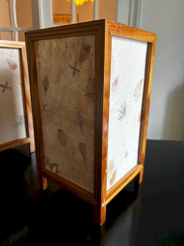 Paire de lampes en fleurs séchées, 1970