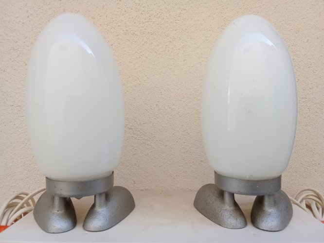 Paire de lampes «fjorton » dino egg par #tatsuokonno pour ikea années 1990 vintage