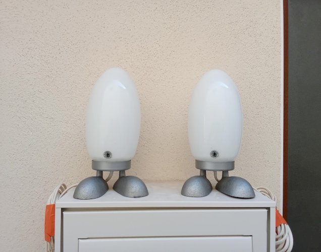 Paire de lampes «fjorton » dino egg par #tatsuokonno pour ikea années 1990 vintage