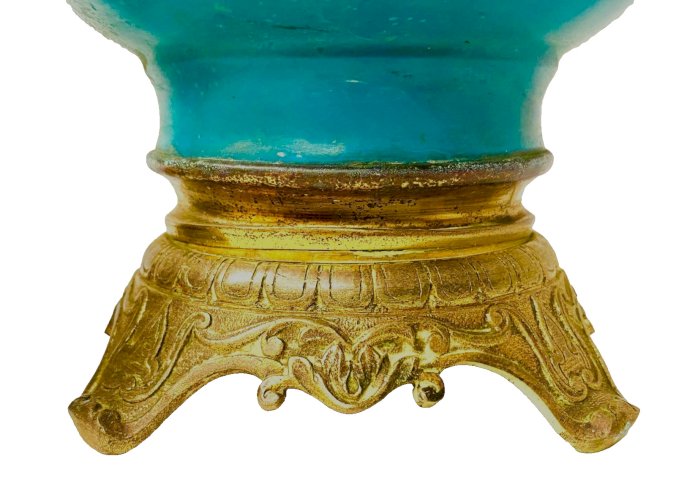 Paire de lampes Napoléon III en porcelaine polychrome XIX siècle