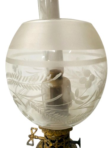Paire de lampes Napoléon III en porcelaine polychrome XIX siècle
