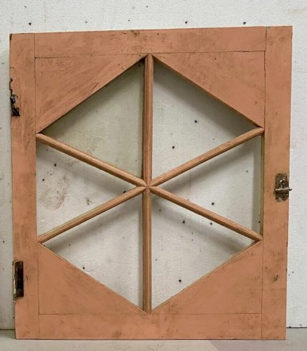Paire de lanterneaux en bois massif peint XX siècle