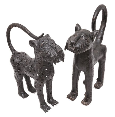 Paire de léopards Royaux du Bénin