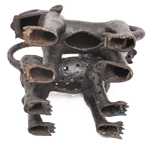 Paire de léopards Royaux du Bénin