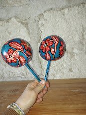 Mexican handmade gourd maracas – 1960s/70s
