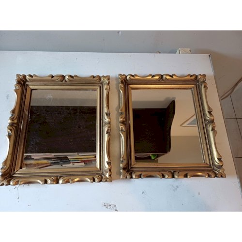 Paire de Miroirs Bois et Stuk doré