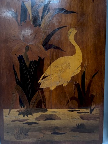 Paire de panneaux en marqueterie Art Nouveau " Ecole de Nancy " XX siècle