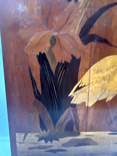 Paire de panneaux en marqueterie Art Nouveau " Ecole de Nancy " XX siècle