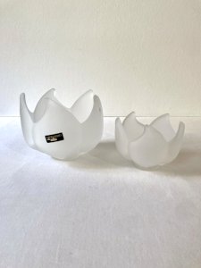 Paire de photophores "Lotus" en verre dépoli – Leonardo