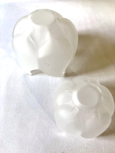 Paire de photophores "Lotus" en verre dépoli – Leonardo