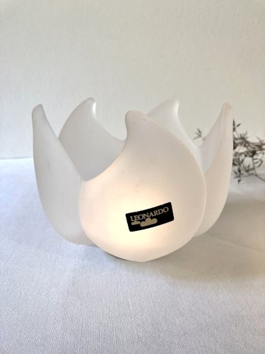 Paire de photophores "Lotus" en verre dépoli – Leonardo