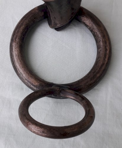 Paire de pieds de lampe en fer forgé