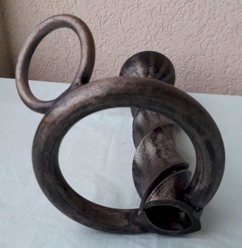 Paire de pieds de lampe en fer forgé