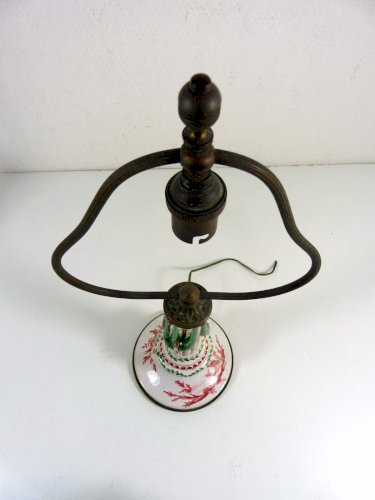 Paire de pieds de lampe porcelaine Sceaux XVIII° Louis XVI monture bronze signés