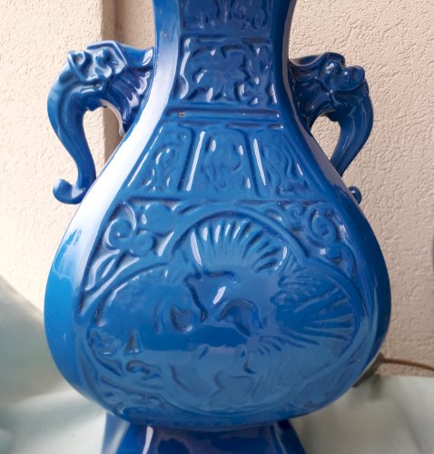 Paire de pieds de lampes asiatiques