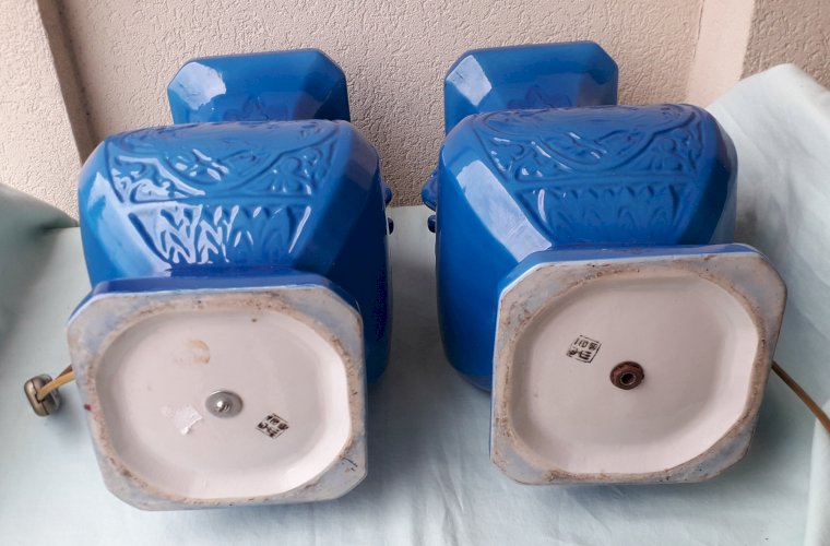 Paire de pieds de lampes asiatiques