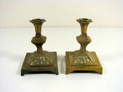 Pair of Bronze Sculpted Cornet Vase Feet 19th Century Napoleon III H - 10.5 cm