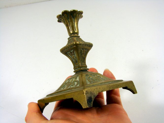 Paire de Pieds de Vases Cornets en Bronze Sculpté XIX° Napoléon III H - 10,5 cm