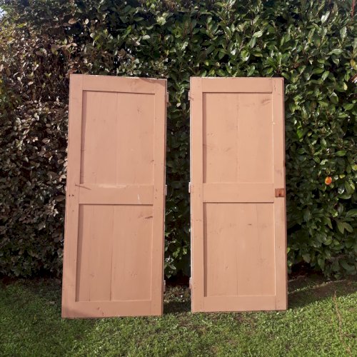 Paire de portes de placard XIX° 206x84cm anciennes bois massif ref880