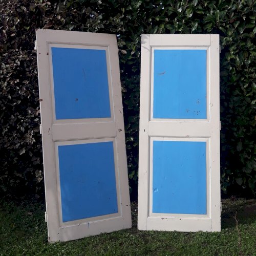 Paire de portes de placard XIX° 206x84cm anciennes bois massif ref880