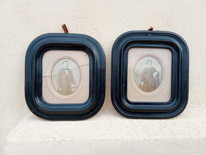 Paire de portraits, Époque Napoléon III  