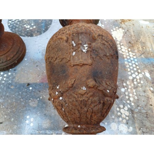 Paire de Pots a Feux en Fonte 1900 : Charleville - Mézières