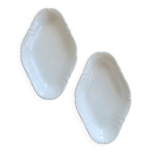 Paire de raviers vintage Winterling Bavaria en porcelaine blanche
