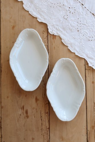 Paire de raviers vintage Winterling Bavaria en porcelaine blanche