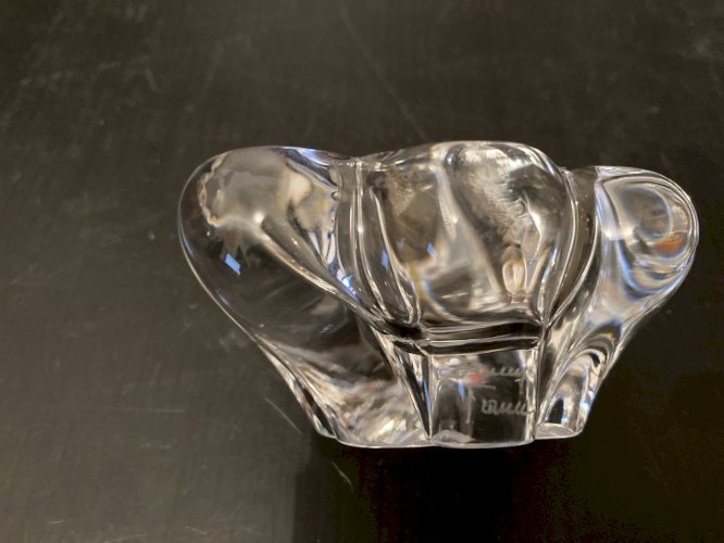 paire de salerons Daum France  sel poivre  saliere poivriere pate de verre