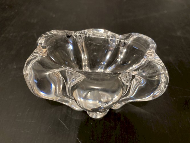 paire de salerons Daum France  sel poivre  saliere poivriere pate de verre