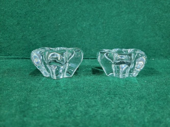 PAIRE DE SALIERES EN CRISTAL DE DAUM