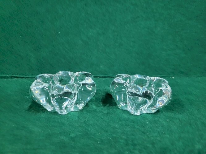 PAIRE DE SALIERES EN CRISTAL DE DAUM