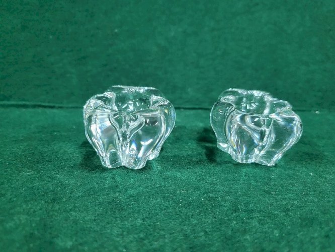 PAIRE DE SALIERES EN CRISTAL DE DAUM