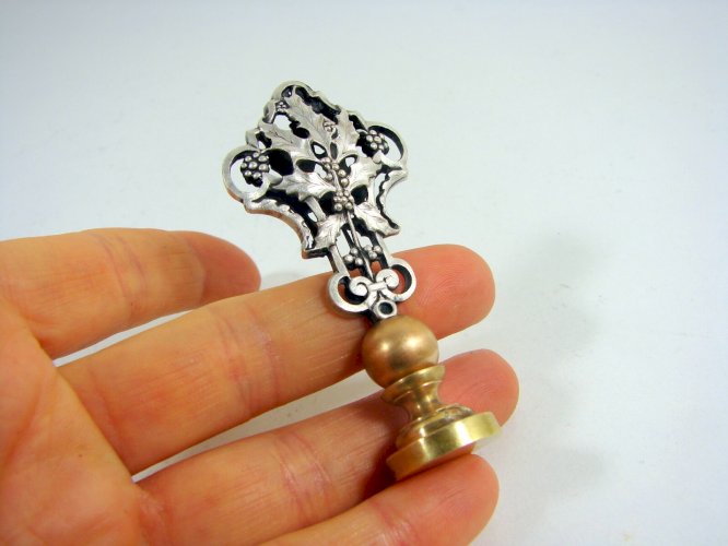 Paire de Sceaux / Cachets Argent ? Sculpté Ajouré Art Nouveau Gui
