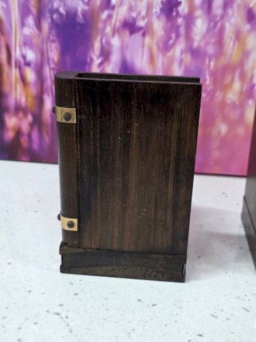 paire de serre livres en bois et cuivre sabot kitsch